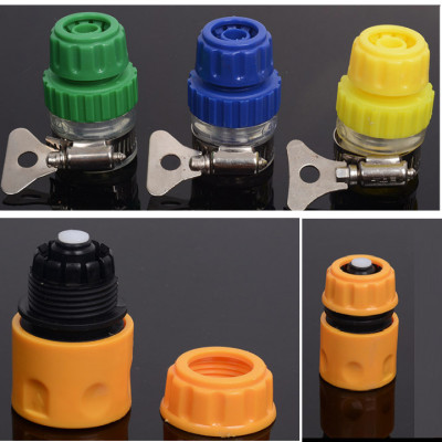 Bộ dây và vòi xịt rửa xe tưới cây  tăng áp thông minh 810-2621-1 (dây vàng dẹt-cút nối xanh)