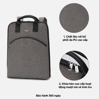 Balo đựng laptop siêu mỏng IDIGO UBP2-4326, ba lô công sở nam nữ thanh lịch