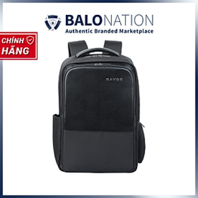 Balo Laptop 15.6 Inch SAKOS PLANUS Phối Da Cao Cấp - Hàng Chính Hãng