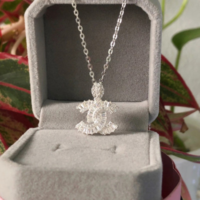 Dây Chuyền Vòng Cổ Bạc  Chanel Đính Đá Tinh Tế BẠC HIỂU MINH DMD471