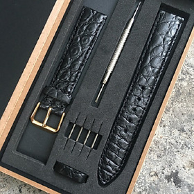 Dây Da Đồng hồ Cá sấu Xuất Khẩu [Tặng kèm Hộp gỗ và Dụng cụ]