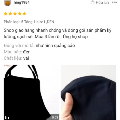 Khẩu trang vải Azumikichi màu đen, khẩu trang thời trang cao cấp sang trọng