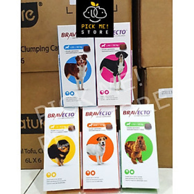 [1 Viên] Viên nhai BRAVECTO | Diệt Ghẻ Demodex, Ve Rận, Bọ Chét cho Chó 