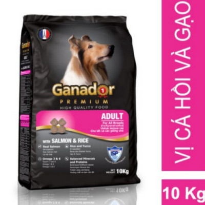 Thức ăn cho chó trưởng thành Ganador vị cá hồi & gạo Salmon & Rice 10kg