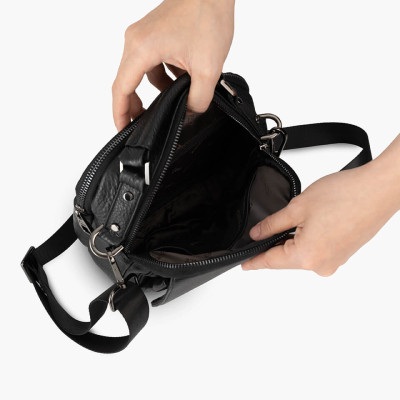 Túi Đeo Chéo Cầm Tay Thời Trang Nam Da Bò Mill Cao Cấp Gence  TD03 Đen