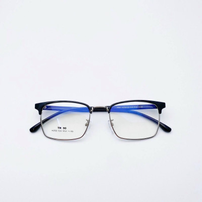 Kính Mắt Vuông Nửa Viền Unisex Gọng Nhựa Dẻo Hàn Quốc