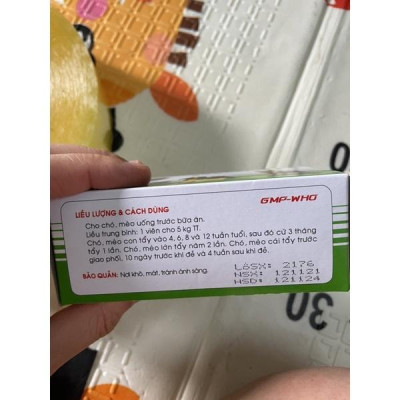 Viên tẩy sán dây, sán lá cho Chó Mèo - 1 viên/5kg