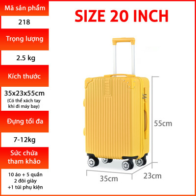 Valy du lịch valy kéo cao cấp size 20inch màu xanh rêu KINGSUN-KS 218