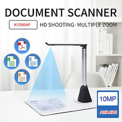 ROGTZ - Máy Scan Màu Di Động K1300AF 13MP Độ Phân Giải Cao HD Chế độ quét đa dạng A4 Sách vở Hóa đơn AMT CMND CCCD Tốc độ quét nhanh Lưu trữ đa dạng PDF JPG PNG BMP TIF 6 LED Cổng USB Pin Trâu Cắt Viền Đen Tự Động Nhận Diện Mã Vạch  Webcam-Hàng Chính Hãng