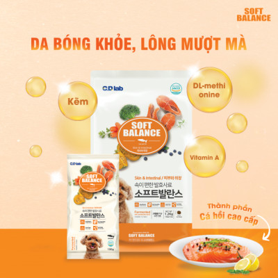 [1.2KG ] - Thức ăn hạt mềm cho chó mọi lứa tuổi vị cá hồi  SOFT BALANCE