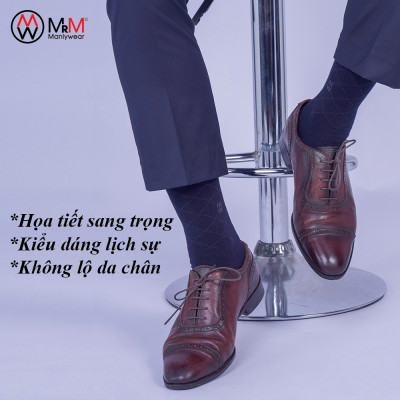 Hộp 5 đôi tất vớ đi giày tây nam công sở cổ cao MRM Manlywear, sợi cotton organic cao cấp thoáng khí, chống hôi chân