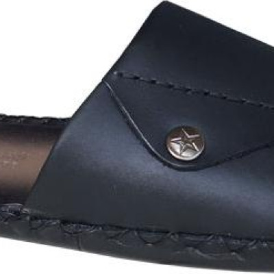 Dép nam quai ngang TRƯỜNG HẢI một bản da bò thật đế âm may viền thủ công chắc chắn tỉ mỉ mặt đế cao su chống mòn không trơn QNTH074  - Nâu - 44