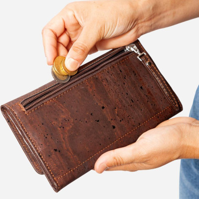 Ví nữ nắp lật khóa nam châm WOMEN CORK WALLET SLIM - HGcork Corkor CK273 - Nhiều màu - Vật liệu 100% da cork thực vật thuần chay từ vỏ cây sồi Bồ Đào Nha, Siêu bền, Chống cháy, Chống mốc, Chống thấm nước  – Hàng chính hãng, Sản xuất Handmade bởi Nghệ nhân