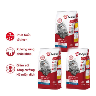 THỨC ĂN HẠT FELIPRO VỊ HẢI SẢN TÚI 500G DÀNH CHO MÈO XUẤT XỨ THÁI LAN
