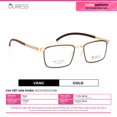 Gọng kính titanium T1187 thời trang cao cấp nam siêu nhẹ siêu bền OURESS
