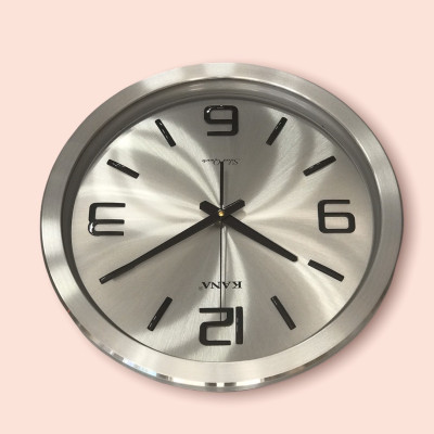 Đồng hồ treo tường vỏ nhôm cao cấp KN-45W (38cm)
