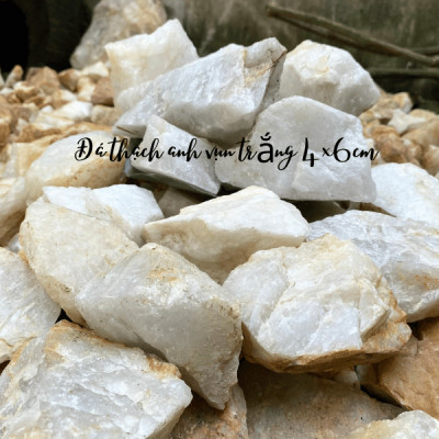 1kg đá thạch anh trắng vụn 4x6cm NHASAN rải nền, trấn trạch