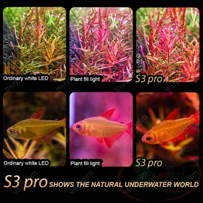 Đèn led Neo Helios Flat Nano S3 Plus Pro kẹp mini đỏ cá tép cây bể thủy sinh
