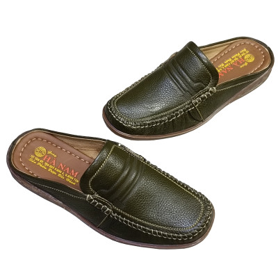 Dép Bít Mũi Nam TiTi ĐÔ Da Bò Thật Cao Cấp GSB20101