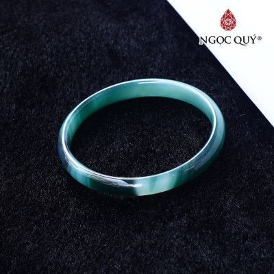 Vòng đá mã não xanh lá bản mỏng Ni56 - Ngọc Quý Gemstones