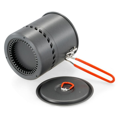 Nồi nấu ăn ngoài trời 1.5L bằng nhôm oxit bề mặt chống trầy xước,tay cầm có thể thu gọn