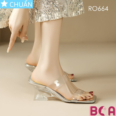 Dép Guốc Quai Trong Suốt cao 6 phân RO664 ROSATA tại BCASHOP đế xuồng nổi bật và cuốn hút hơn trong mọi hoàn cảnh