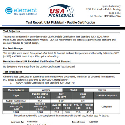 VỢT PICKLEBALL CORE 18K - MẶT VỢT SỢI 18K ĐAN LƯỚI TRUYỀN LỰC TAY DÀNH CHO NGƯỜI CHUYÊN NGHIỆP