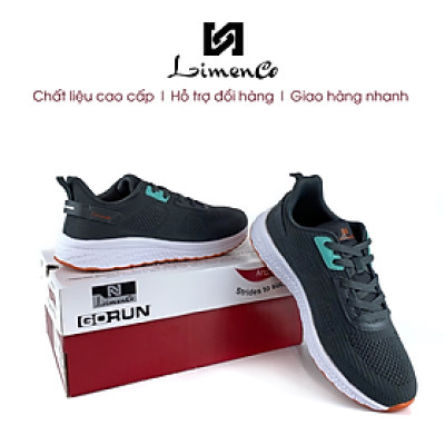 Giày Thể Thao Nam Limenco L6060 Màu Ghi, Đế Phylon Êm Nhẹ, Đi Chơi, Thể Thao