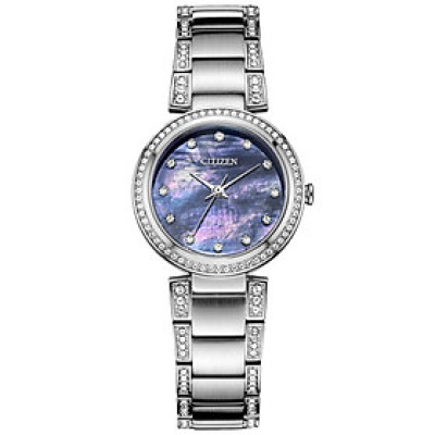 Đồng Hồ Nữ Citizen Đính Đá Swarovski Dây Thép Không Gỉ EM0840-59N - Mặt Xà Cừ