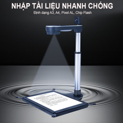 ROGTZ - Máy chiếu vật thể scan màu K1080 Tốc độ nhanh Phân giải cao Lấy nét Thu phóng tự động Quét đa chế độ A3 A4 A5 A6 A7 Tương thích nhiều hệ điều hành USB 2.0 Tích hợp Micro Văn phòng Giáo dục Thư viện Hàng Chính Hãng