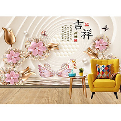 TRANH HOA 3D DÁN TƯỜNG CAO CẤP,Tranh dán tường 3d, Tranh hoa 3D, tranh lụa 3D dán tường,tranh dán tường phòng khách 3D PVP-42851, 