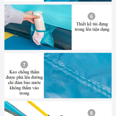 Lều cắm trại tự bung , lều du lịch dã ngoại dành cho 3-4 người, chống thấm nước -ZL033