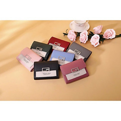 Bóp ví nữ mini gấp gọn cầm tay nút bấm chữ nhật cách điệu thời trang - Hàng cao cấp