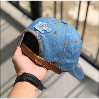 Nón kết, mũ lưỡi trai Ông Địa da phối vải jeans form đẹp thời trang cao cấp đường phố