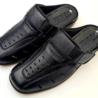 GIÀY LƯỜI NAM DA BÒ 100%, KIỂU SA-BO CAO CẤP, MAY QUAI CHẮC CHẮN, VYFASHION01, THIẾT KẾ THOÁNG KHÍ, ĐI RẤT ÊM CHÂN