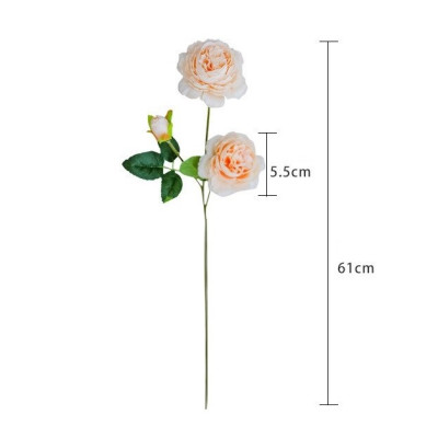 Hoa hồng giả - 2 bông 1 nụ - dài 62cm - Cây giả, hoa lụa trang trí nhà cửa