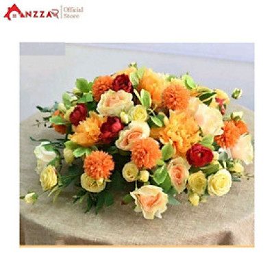 Lẵng hoa lụa để bàn Anzzar loại 60cm cho hội nghị, hội thảo, cuộc họp, trang trí tiệc cưới hỏi, sinh nhật, sự kiện sang trọng, hoa giả, hoa lụa nhiều mẫu đẹp trang trí bàn sofa phòng khách, bàn ăn, kệ tủ