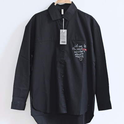 Áo sơ mi nữ tay dài form rộng