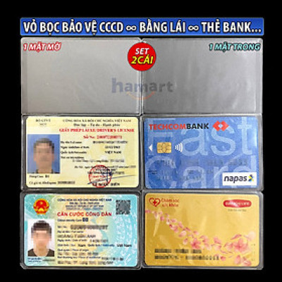 SET 2 Vỏ Bọc Thẻ Căn Cước Công Dân PVC Bán Trong Suốt Đựng CCCD Bằng Lái Xe Thẻ Ngân Hàng Card ATM