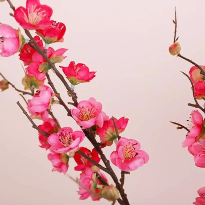 Cành hoa đào cổ giả trang trí Tết - Dài 80 đến 1m - Cây giả, hoa lụa trang trí nhà cửa.