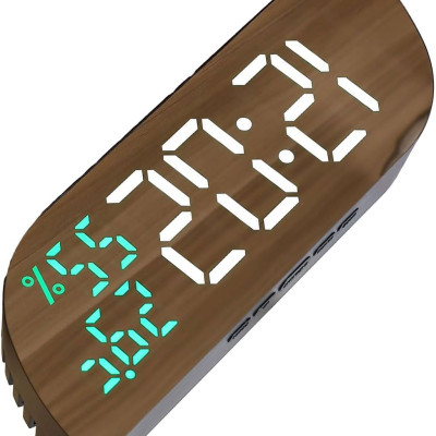 Đồng hồ LED Mặt Gương để bàn Nhiệt độ, Độ ẩm - L08