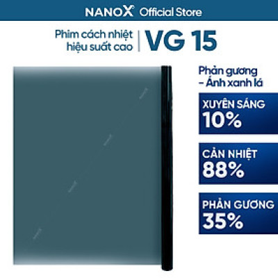 Phim cách nhiệt NanoX VG 15 phản quang, phản gương dán kính chống nắng nóng