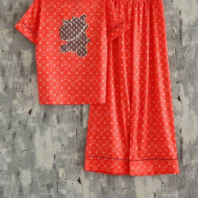 Bộ Đồ Ngủ Quảng Châu Cao Cấp Tay Ngắn Quần Dài Hoạ Tiết Dễ Thương