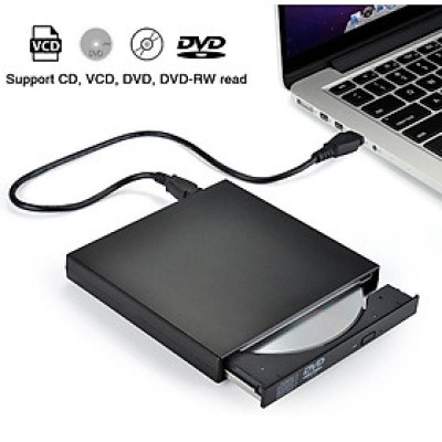 Ổ đĩa dvd rời cho laptop, desktop, máy tính bàn, ổ đĩa quang dvd rw gắn ngoài qua cổng USB hỗ trợ đọc, ghi đĩa dvd, cd không kén đĩa - Hàng chính hãng