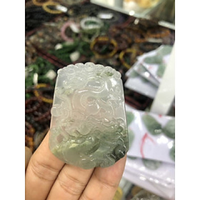 Mặt dây chuyền Rồng phong thủy đá ngọc băng tảo