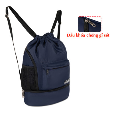 Balo dây rút thể thao xanh đen Xbags Xb 6005, Chất liệu chống thấm nước hiệu quả, Chống tia UV