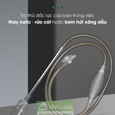 Hút nước bể cá, dụng cụ thay nước bể cá, hút cặn bể cá, dụng cụ bơm hút chất lỏng đa năng TÂM LUÂN Chổi lau tẩm dầu