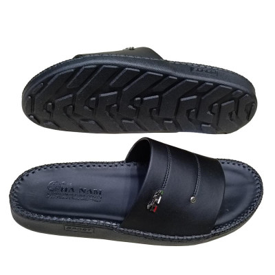 Dép Nam Da Bò HA NAM Đế Siêu Nhẹ Khâu Chỉ Toàn Bộ DNA2209