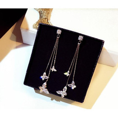 Bông tai thả cánh bướm dáng dài nữ tính