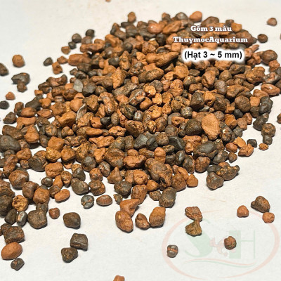 Sạn sỏi gốm Thủy Mộc ceramic, nâu đất, 3 màu trải nền bể cá tép thủy sinh tiểu cảnh